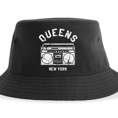 Queens Ny Gifts New York Nyc Boombox Sustainable Bucket Hat