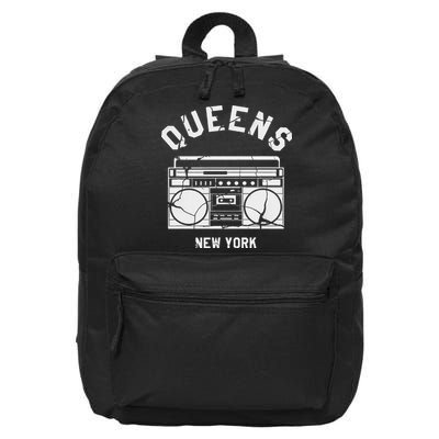 Queens Ny Gifts New York Nyc Boombox 16 in Basic Backpack