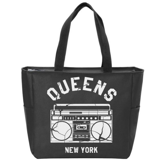 Queens Ny Gifts New York Nyc Boombox Zip Tote Bag