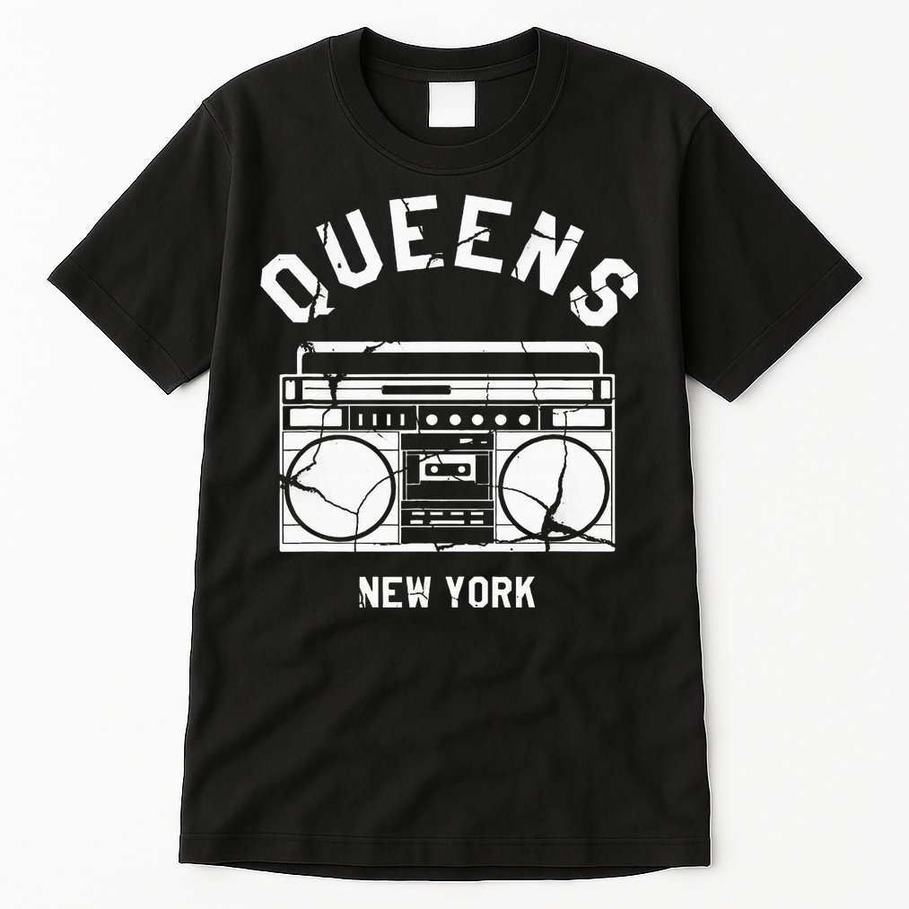 Queens Ny Gifts New York Nyc Boombox Tall T-Shirt