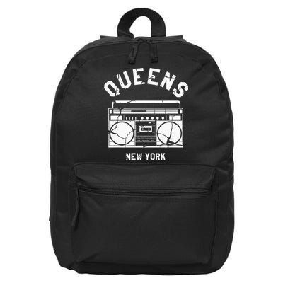 Queens Ny Gifts New York Nyc Boombox 16 in Basic Backpack