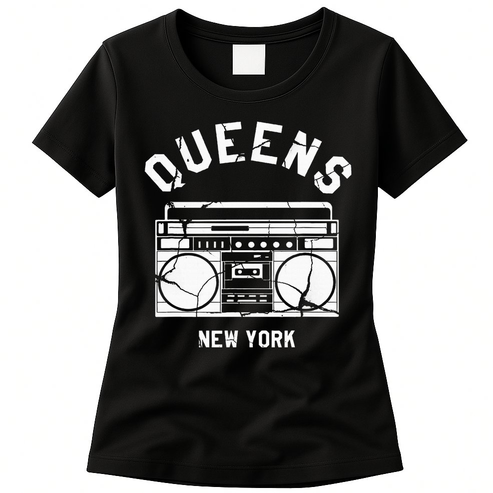 Queens Ny Gifts New York Nyc Boombox Womens T-Shirt