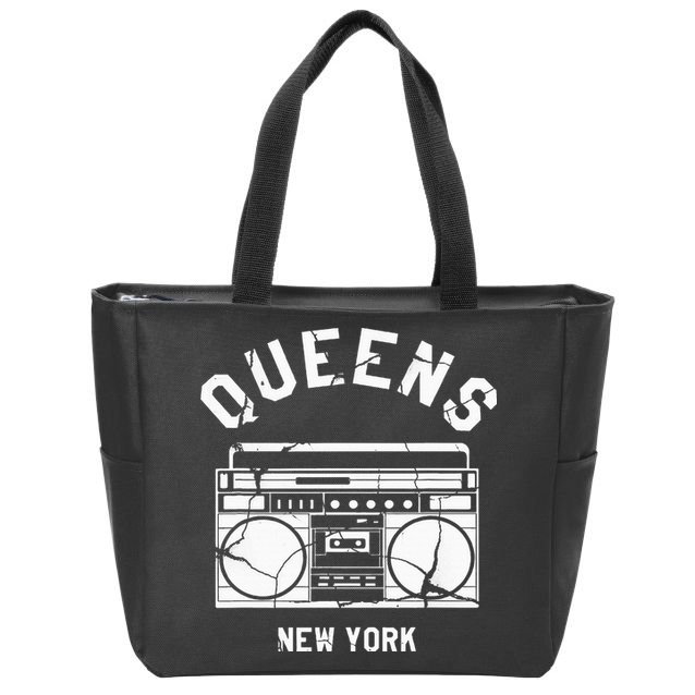 Queens Ny Gifts New York Nyc Boombox Zip Tote Bag