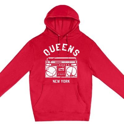 Queens Ny Gifts New York Nyc Boombox Premium Pullover Hoodie