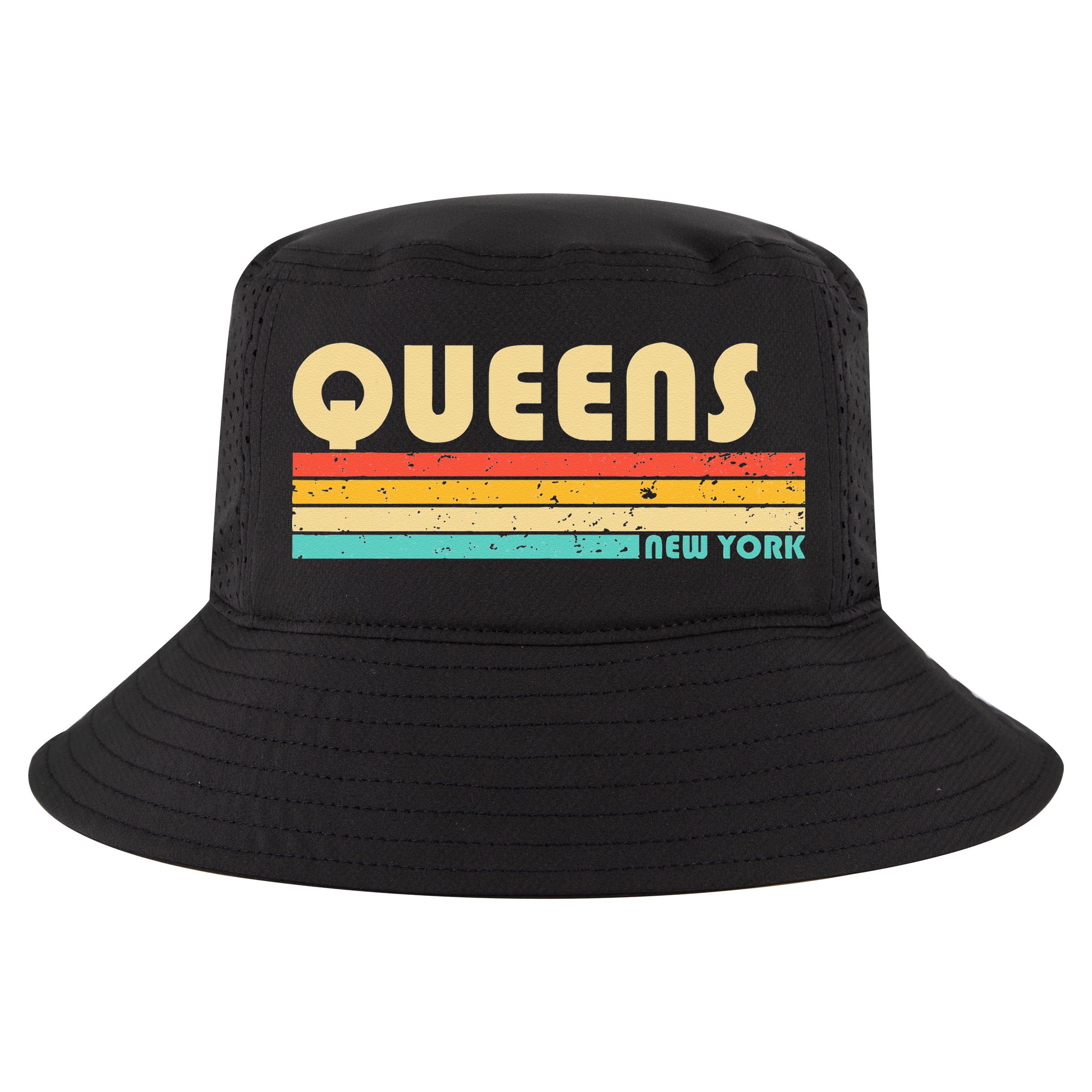 QUEENS NY NEW YORK Funny City Home Roots Retro 70s 80s Cool Comfort Performance Bucket Hat