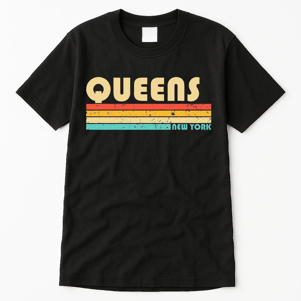 QUEENS NY NEW YORK Funny City Home Roots Retro 70s 80s Tall T-Shirt