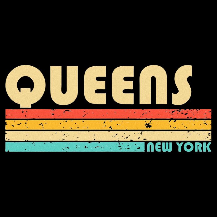 QUEENS NY NEW YORK Funny City Home Roots Retro 70s 80s Drawstring Bag