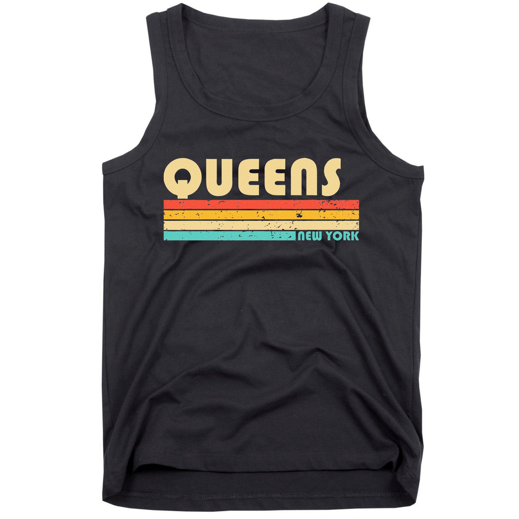 QUEENS NY NEW YORK Funny City Home Roots Retro 70s 80s Tank Top