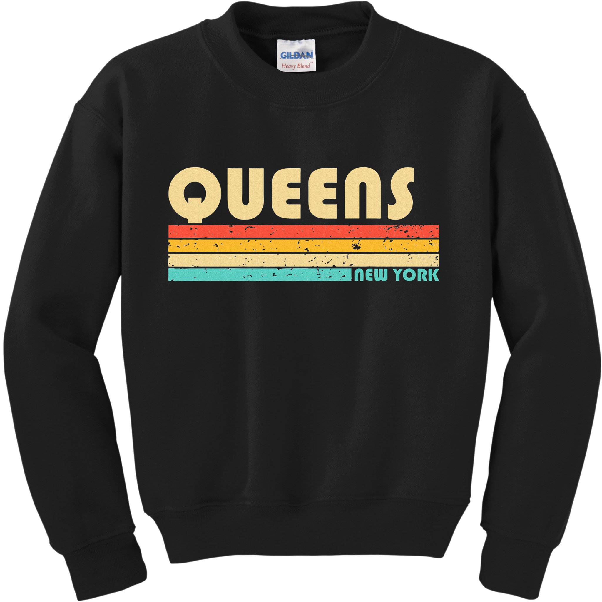QUEENS NY NEW YORK Funny City Home Roots Retro 70s 80s Kids Sweatshirt