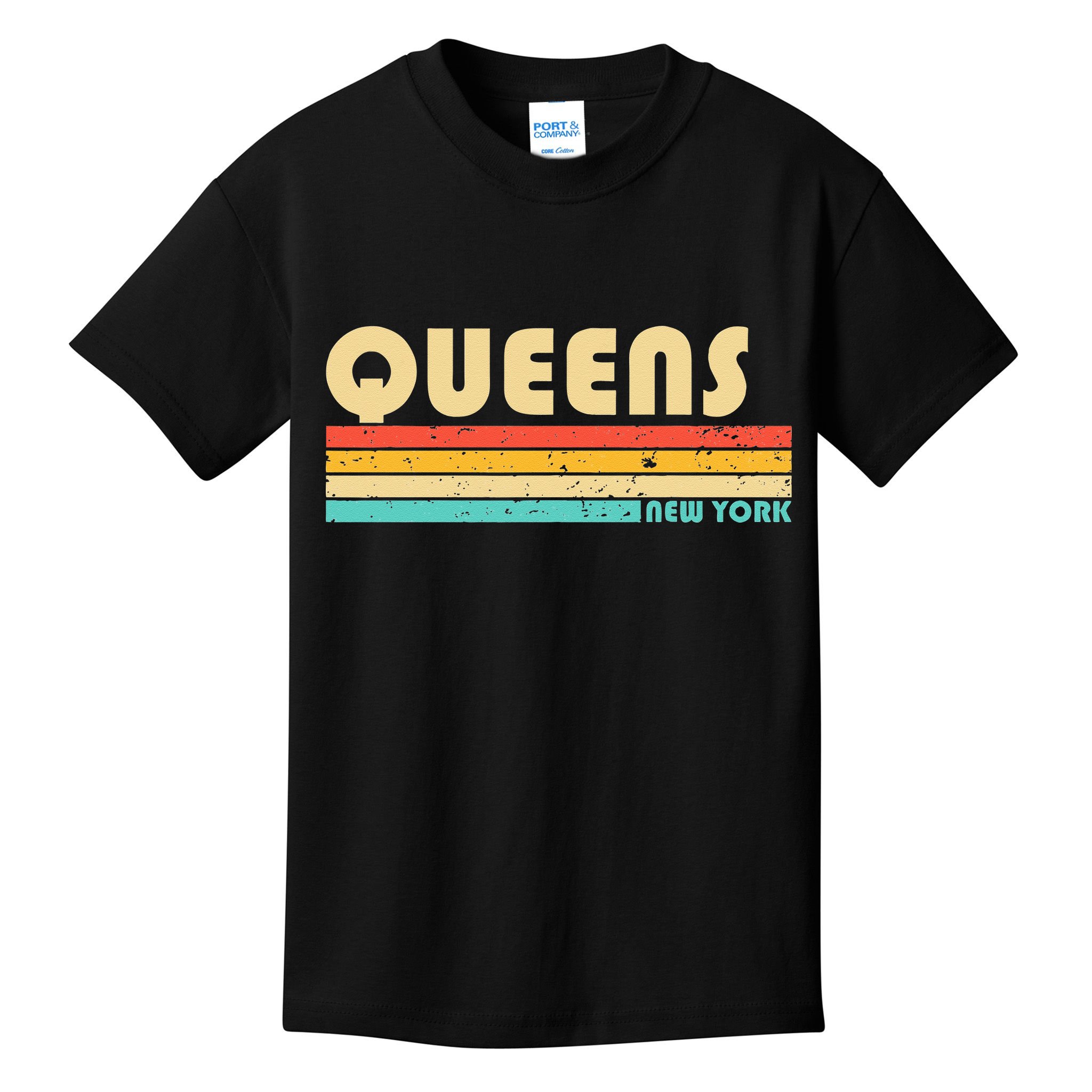 QUEENS NY NEW YORK Funny City Home Roots Retro 70s 80s Kids T-Shirt