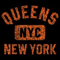 Queens Nyc New York Gym Style Distressed Orange Print 16 in Basic Backpack