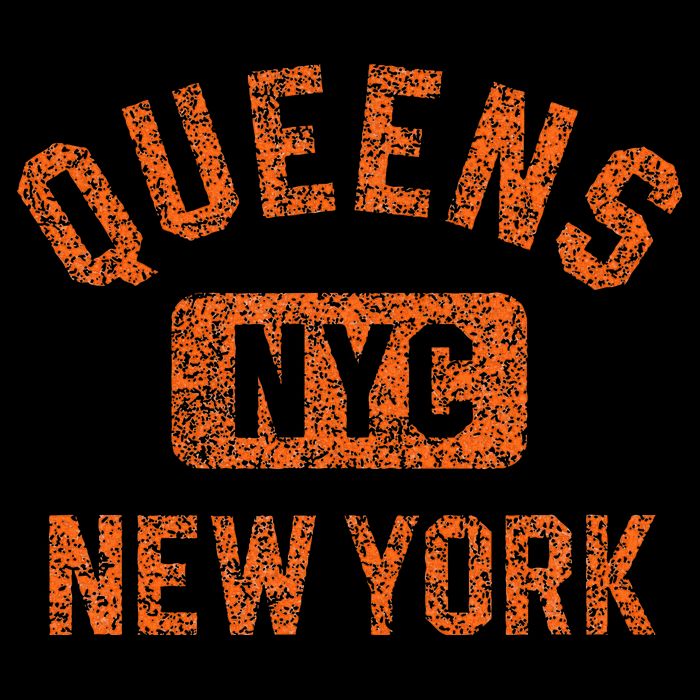 Queens Nyc New York Gym Style Distressed Orange Print 16 in Basic Backpack