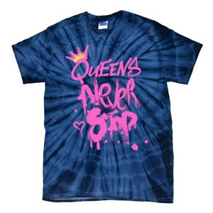 Queens Never Stop W.O.M.E.N.S Powerful G.I.R.L.S Graffiti Graphic Tie-Dye T-Shirt