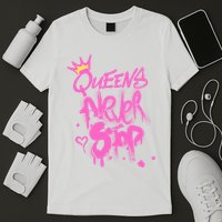 Queens Never Stop W.O.M.E.N.S Powerful G.I.R.L.S Graffiti Graphic T-Shirt
