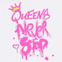 Queens Never Stop W.O.M.E.N.S Powerful G.I.R.L.S Graffiti Graphic T-Shirt