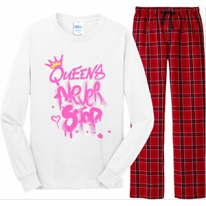 Queens Never Stop W.O.M.E.N.S Powerful G.I.R.L.S Graffiti Graphic Long Sleeve Pajama Set