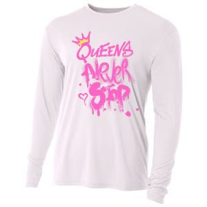 Queens Never Stop W.O.M.E.N.S Powerful G.I.R.L.S Graffiti Graphic Cooling Performance Long Sleeve Crew