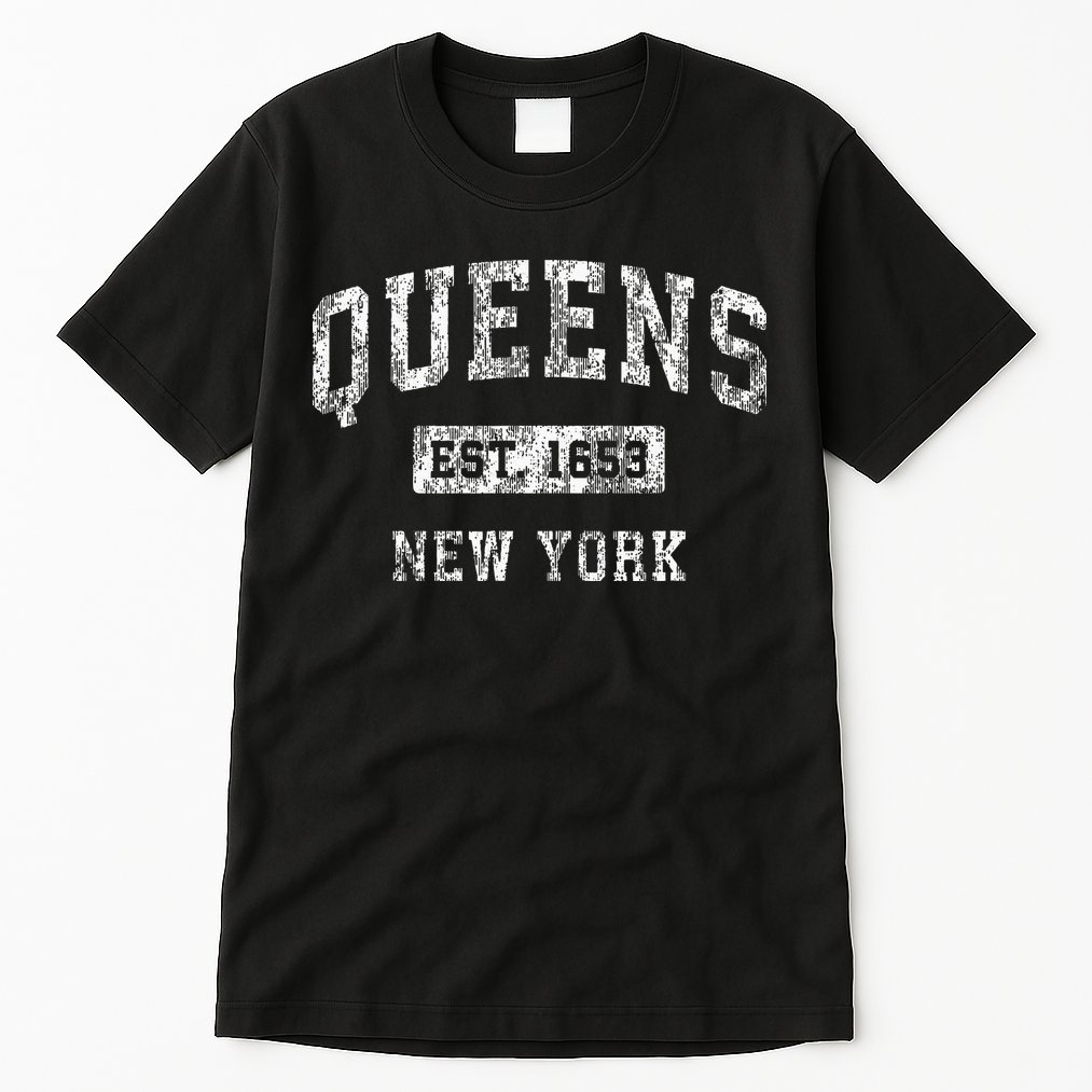 Queens New York Ny Vintage Established Sports Tall T-Shirt