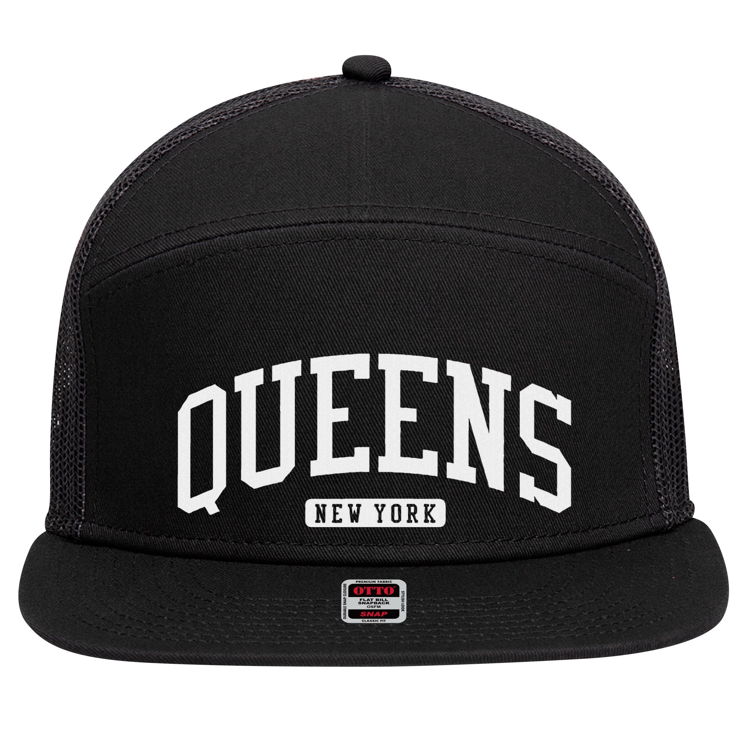 Queens New York Ny 7 Panel Mesh Trucker Snapback Hat