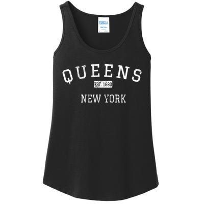 Queens New York Ny Vintage Established Ladies Essential Tank