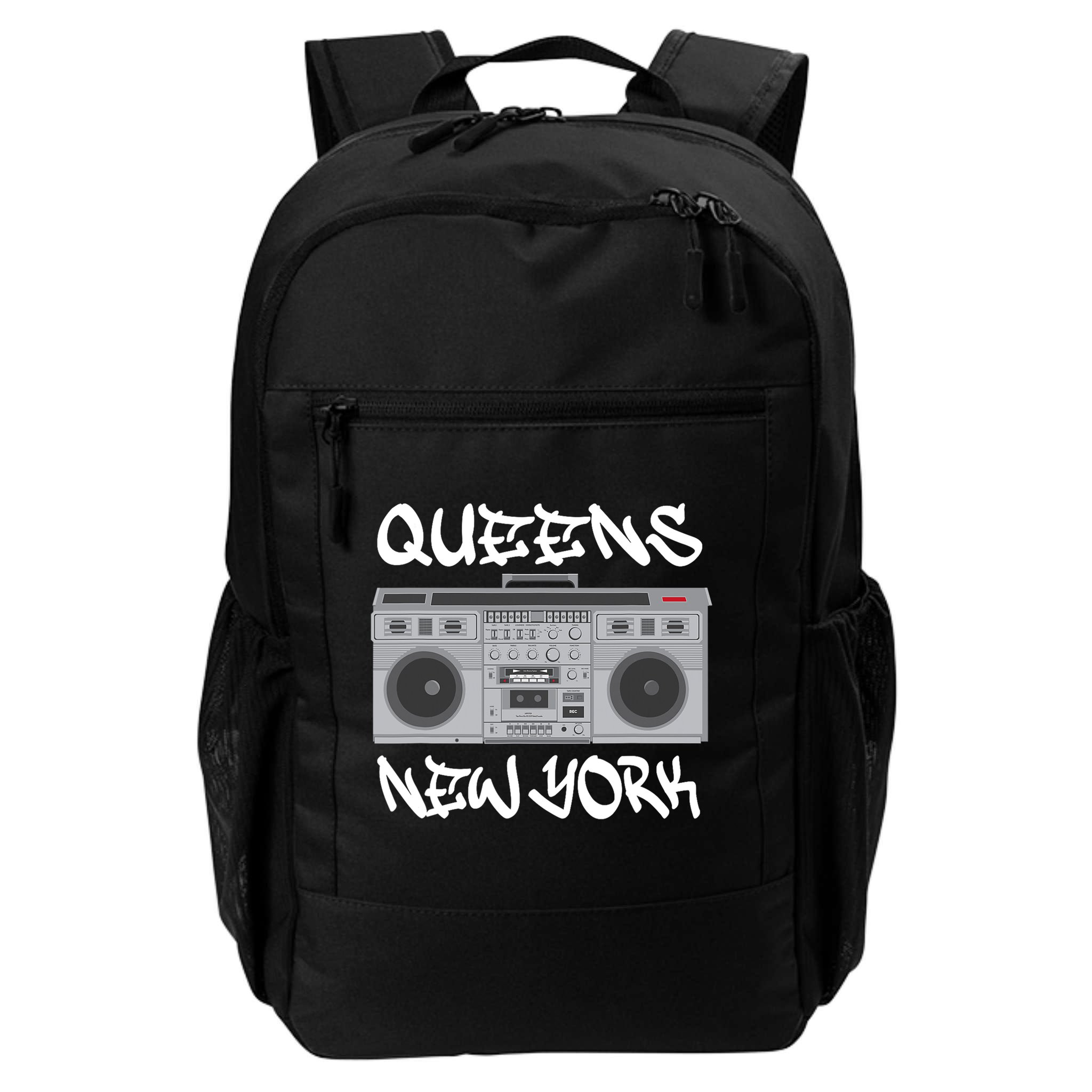 Queens New York Boom Box Graffiti Lettering Backpack