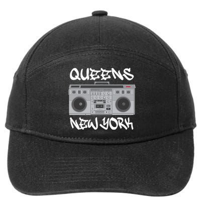 Queens New York Boom Box Graffiti Lettering 7-Panel Snapback Hat