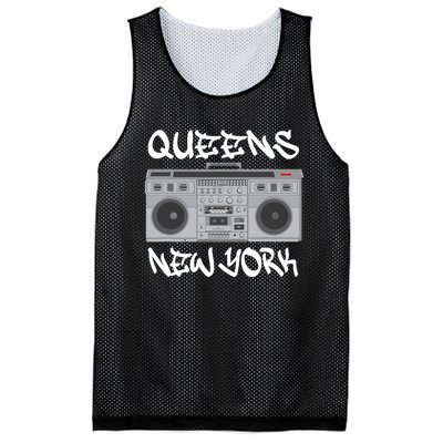 Queens New York Boom Box Graffiti Lettering Mesh Reversible Basketball Jersey Tank