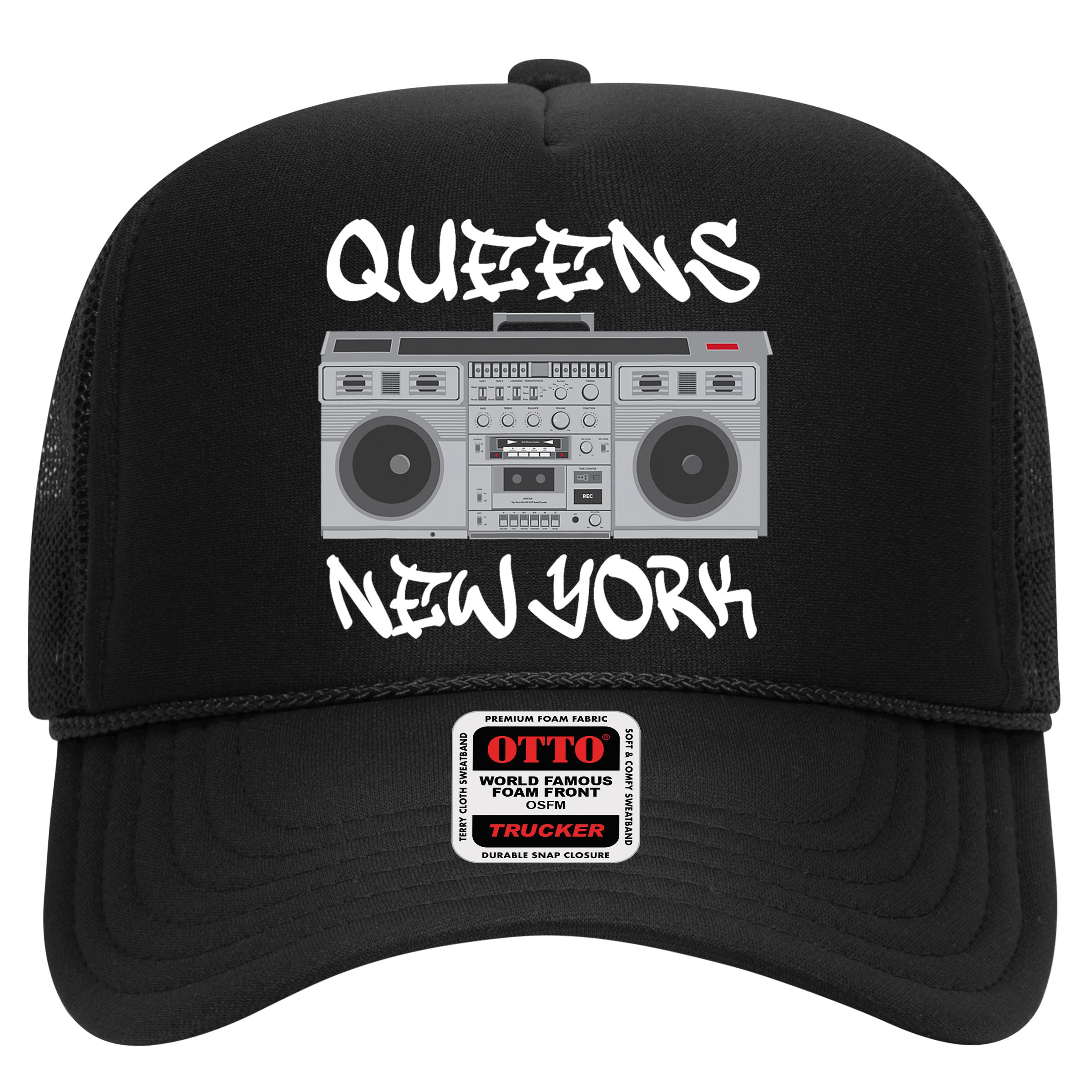Queens New York Boom Box Graffiti Lettering Hat