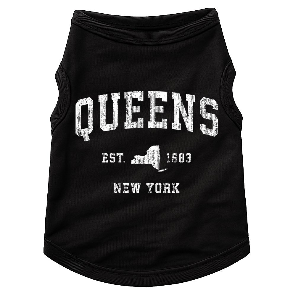 Queens New York Ny Vintage Athletic Sports Doggie Tank