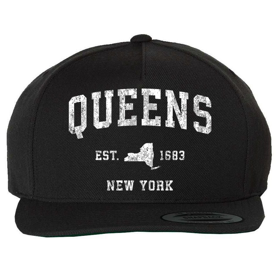 Queens New York Ny Vintage Athletic Sports Wool Snapback Cap