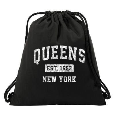 Queens New York Ny Vintage Established Sports Drawstring Bag