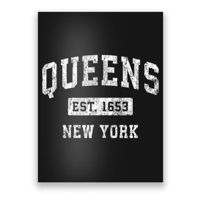 Queens New York Ny Vintage Established Sports Poster