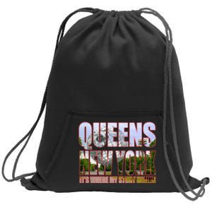 Queen New York It's Where My Story Begins Sweatshirt Cinch Pack Bag