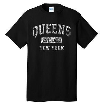 Queens New York Ny Vintage Established Tall T-Shirt