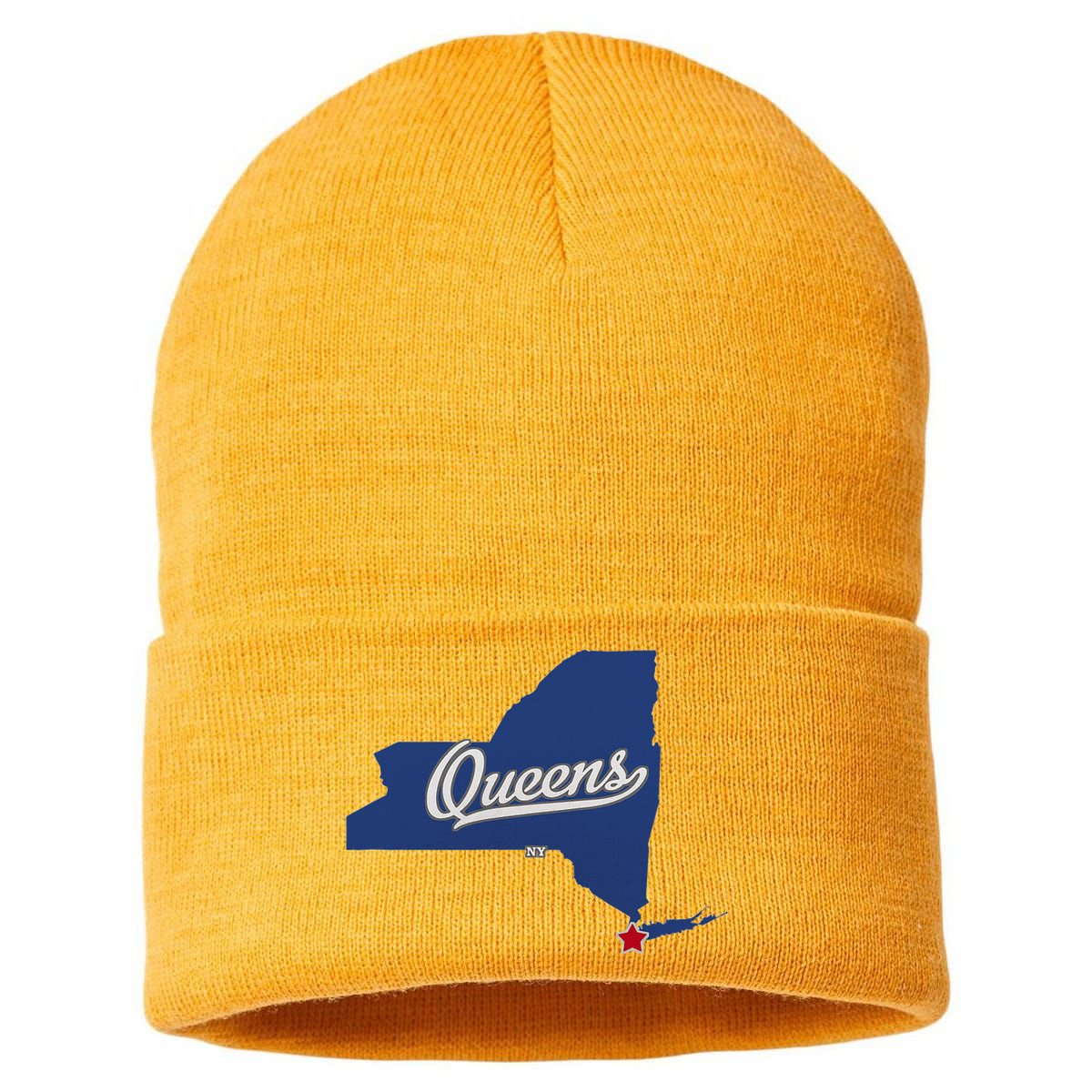 Queens New York Ny Map Sustainable Knit Beanie