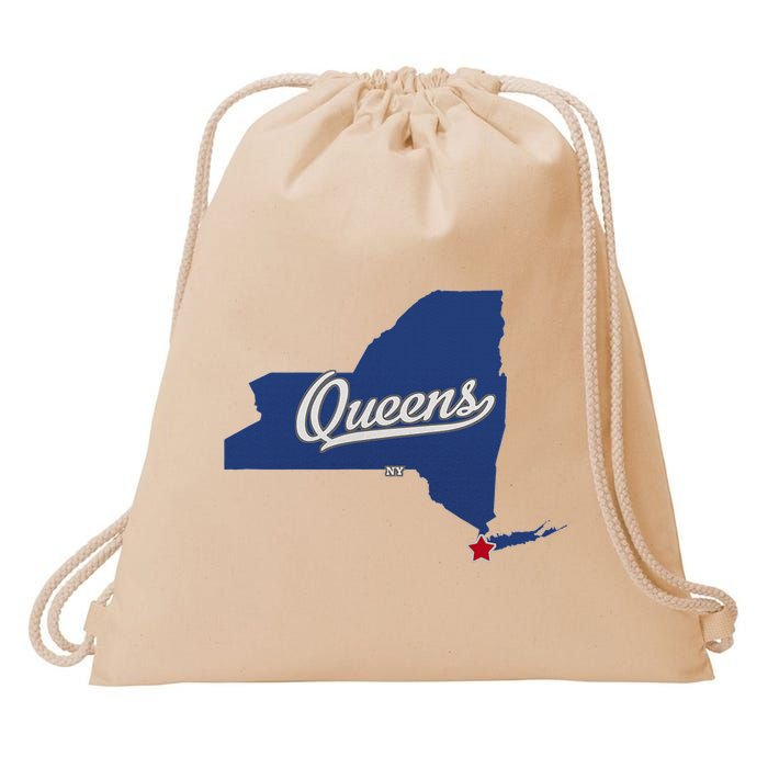 Queens New York Ny Map Drawstring Bag