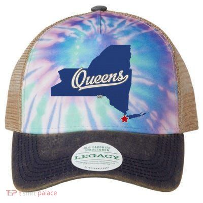 Queens New York Ny Map Legacy Tie Dye Trucker Hat