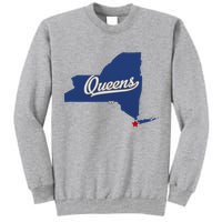 Queens New York Ny Map Tall Sweatshirt