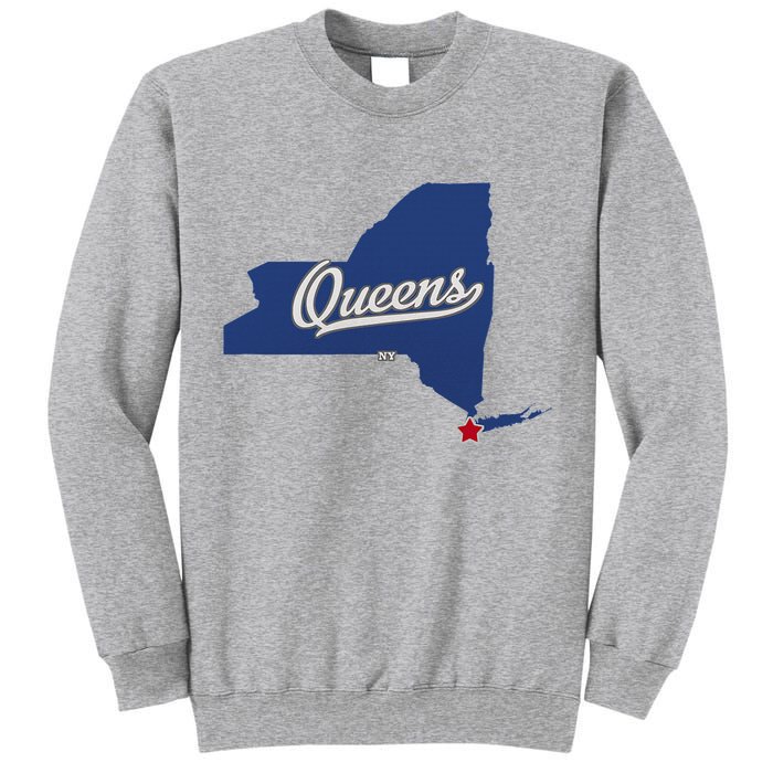 Queens New York Ny Map Tall Sweatshirt