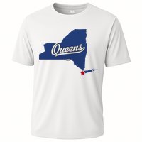 Queens New York Ny Map Cooling Performance Crew T-Shirt