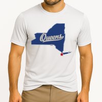 Queens New York Ny Map Cooling Performance Crew T-Shirt