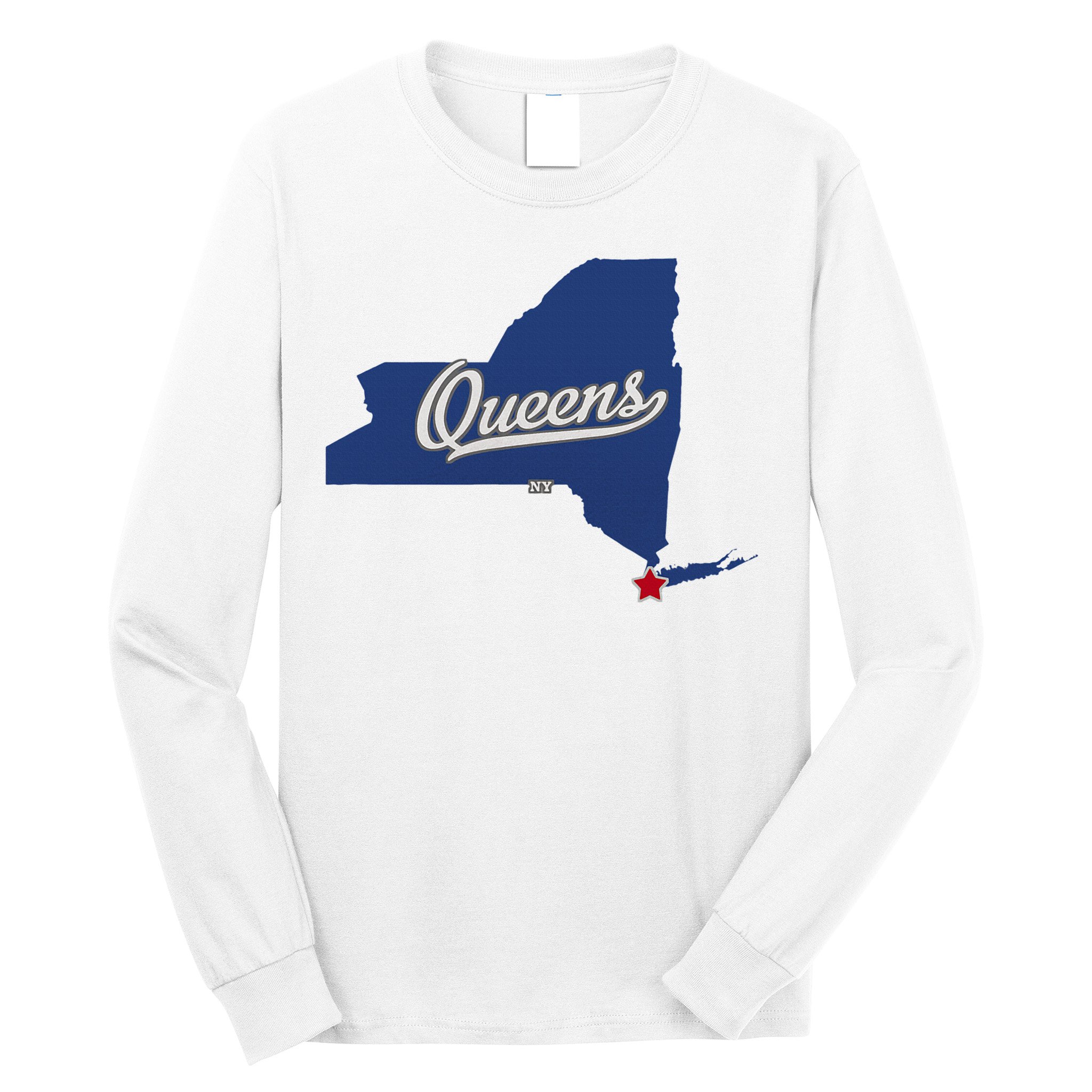 Queens New York Ny Map Long Sleeve Shirt
