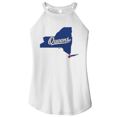 Queens New York Ny Map Women’s Perfect Tri Rocker Tank