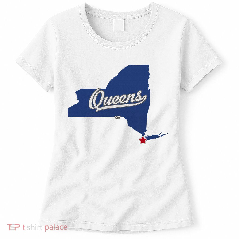 Queens New York Ny Map Womens T-Shirt