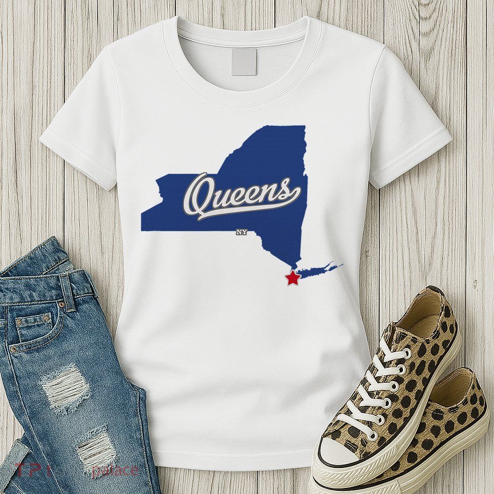 Queens New York Ny Map Womens T-Shirt