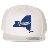 Queens New York Ny Map Wool Snapback Cap