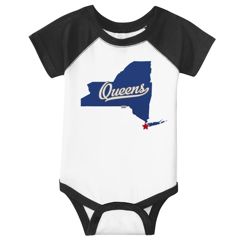 Queens New York Ny Map Infant Baby Jersey Bodysuit
