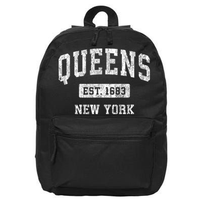 Queens New York Ny Vintage Sports 16 in Basic Backpack