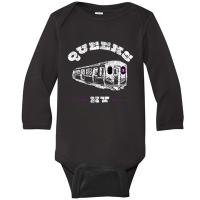 Queens New York 7 Train New York City Borough Nyc Baby Long Sleeve Bodysuit