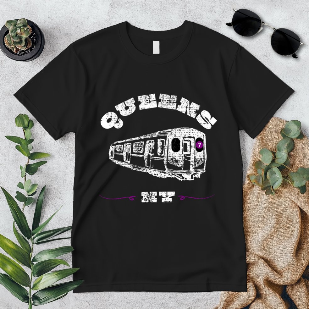 Queens New York 7 Train New York City Borough Nyc Premium T-Shirt